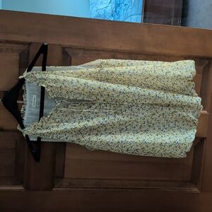 Max Studio Yellow Floral Halter Top Blouse M